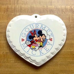 Disney Gourmet Mickey Porcelain Heart Wall hanging Vintage